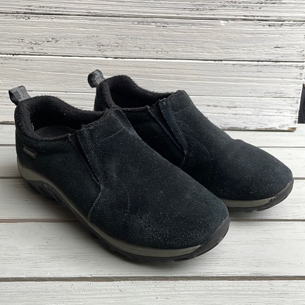 Merrell Black Suede Jungle Frosty Waterproof Kid’s Moccasins